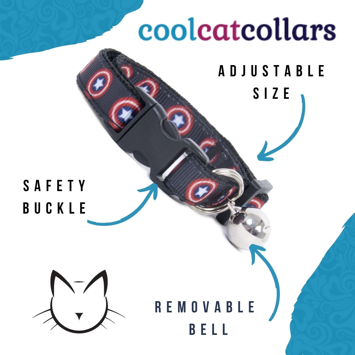 Captain america cat collar hotsell